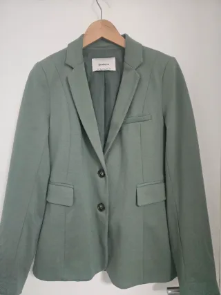 Americana punto elástico verde S Stradivarius