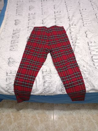 Pantalón Zara Tartán Rojo Talla M