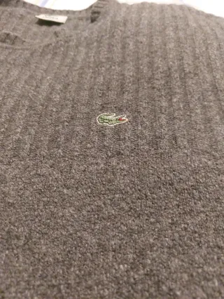 Jersey Lacoste Lana Gris Talla 7
