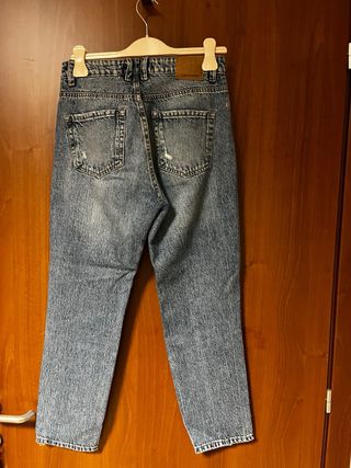 Jeans Mom Fit Stradivarius Strappati Blu