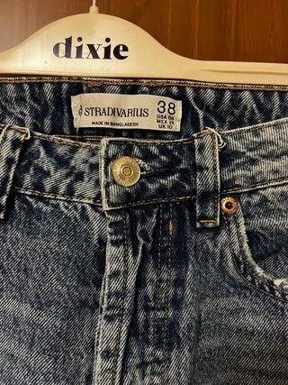 Jeans Mom Fit Stradivarius Strappati Blu