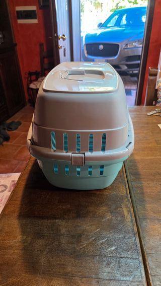 Trasportino Gatto Bianco e Azzurro