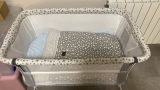 Minicuna Jane Baby Side Gris Estrellas