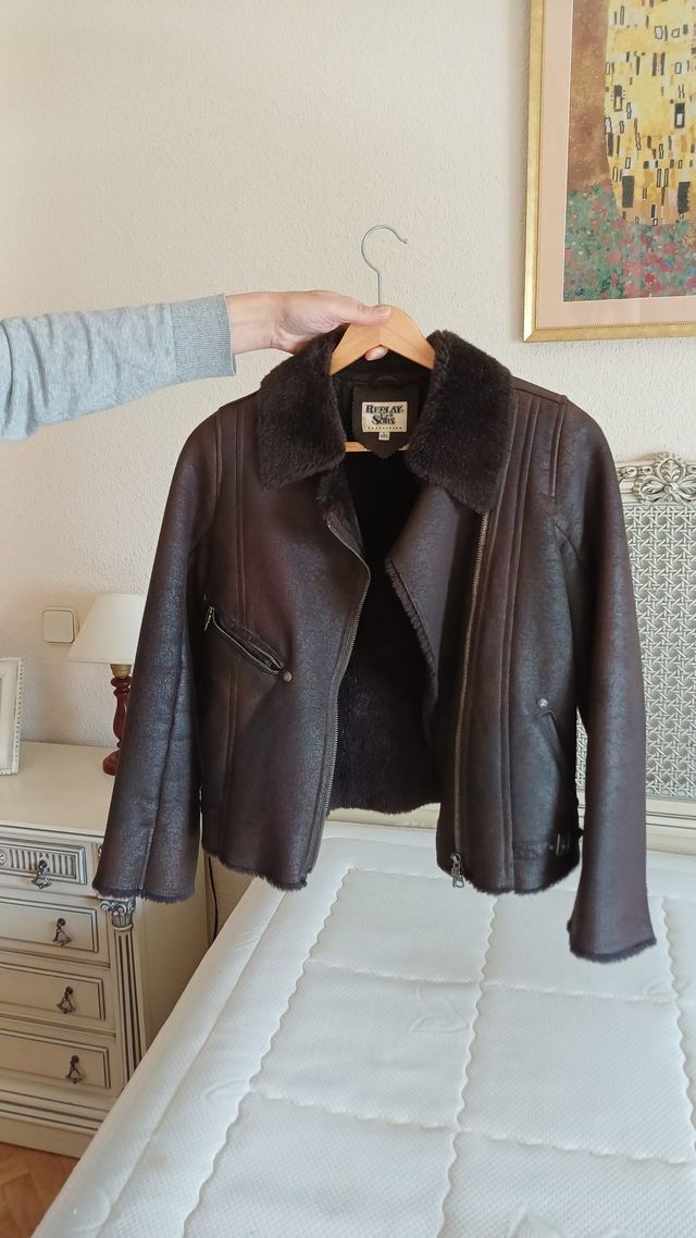 Cazadora Replay & Sons Piel Marrón Talla S