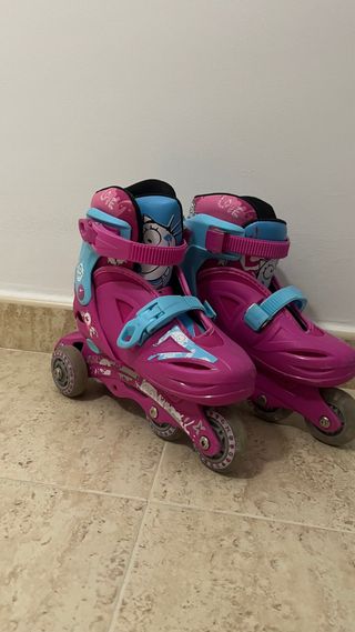 Patines en línea para niña color rosa y azul