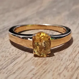 Anillo Plata con Berilo Dorado 