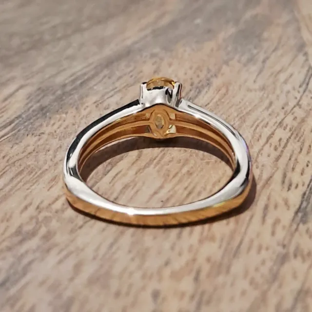 Anillo Plata con Berilo Dorado 