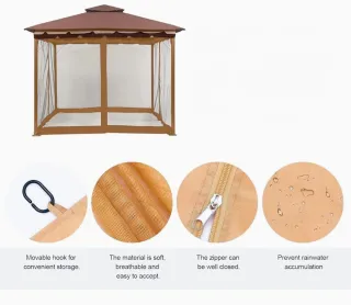 Zanzariera beige per gazebo/gazebo