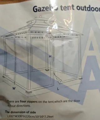 Zanzariera beige per gazebo/gazebo