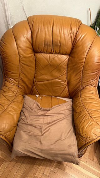 Sofá 3 plazas y 2 sillones piel