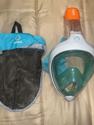 Máscara Snorkel SUBEA Blanca y Naranja
