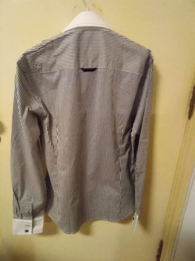 Camisa retro de rayas hombre