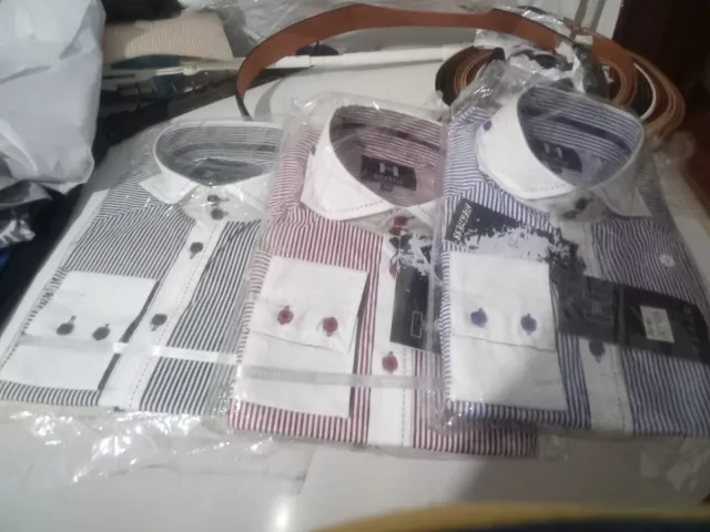 Camisa retro de rayas hombre