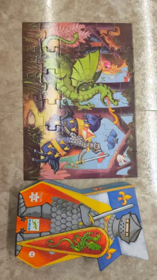 Puzzle Djeco Caballero y Dragón 36 piezas
