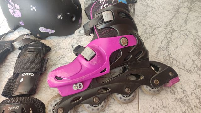 Patines en línea con protecciones. Talla del 35-38