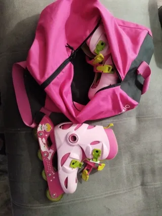 Patines rosas infantiles ajustables