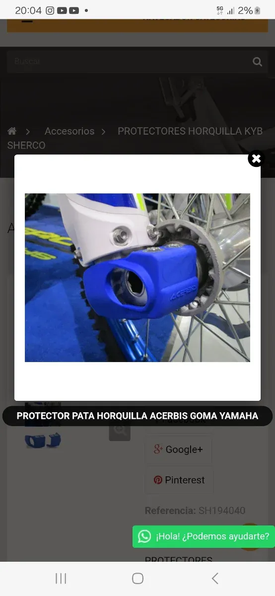 Protector Punteras Horquillas Acerbis Kayaba