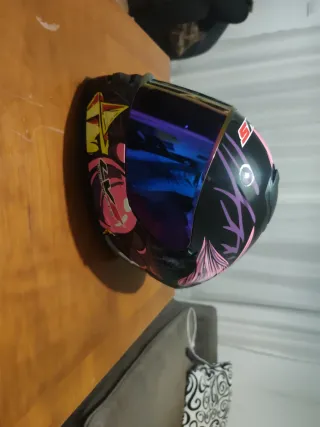 Casco Moto Talla M Negro Rosa Morado NUEVO !!!