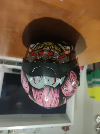 Casco Moto Talla M Negro Rosa Morado NUEVO !!!