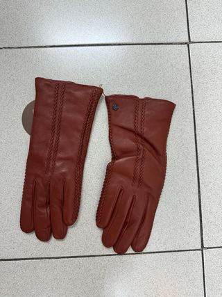 Guantes de piel mujer marrones