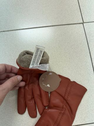 Guantes de piel mujer marrones