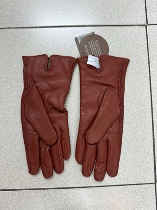 Guantes de piel mujer marrones