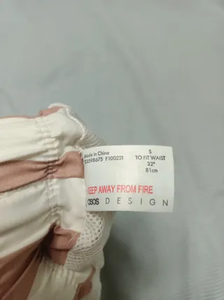 Bañador ASOS Rayas Blanco y Rosa Talla S