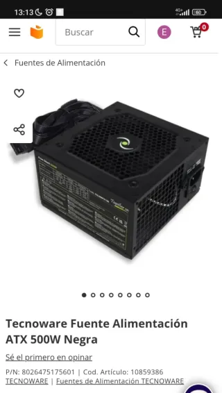 Fuente de Alimentación Tecnoware 500W Nueva