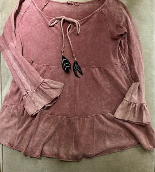 Jersey sudadera acampanado granate desgastado