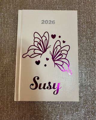 Agenda 2026 personalizzata farfalle e nome