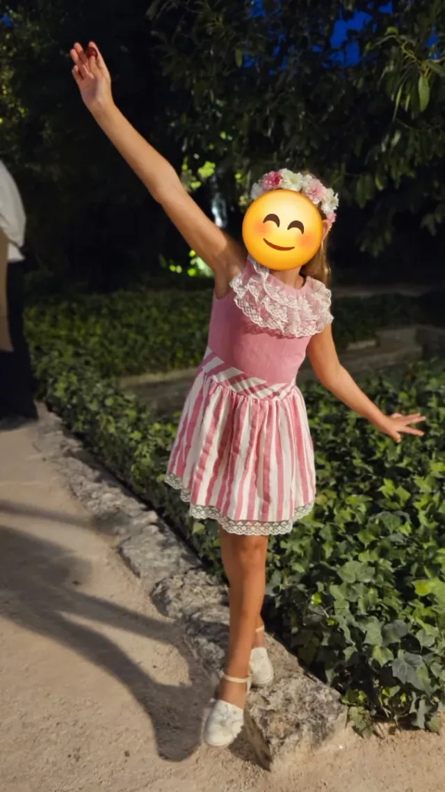 Vestido ceremonia niña rosa talla 10