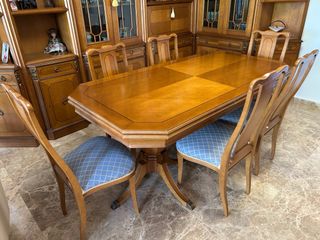 Mesa comedor y 6 sillas madera
