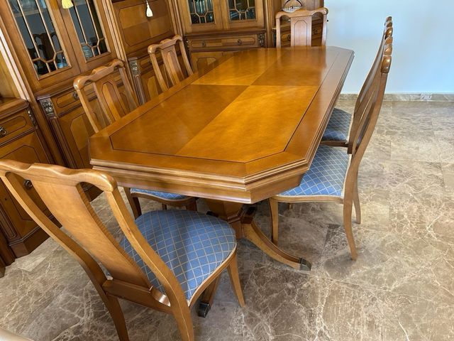 Mesa comedor y 6 sillas madera