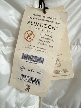 Save the Duck Piumino Bianco Animal Free