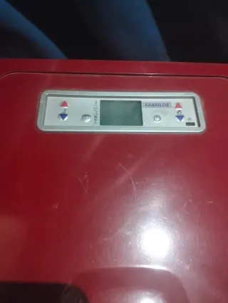 Hidroestufa de pellets roja y gris para radiadores