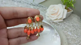 Pendientes Vintage Chapado Oro 18k Corales