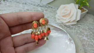Pendientes Vintage Chapado Oro 18k Corales