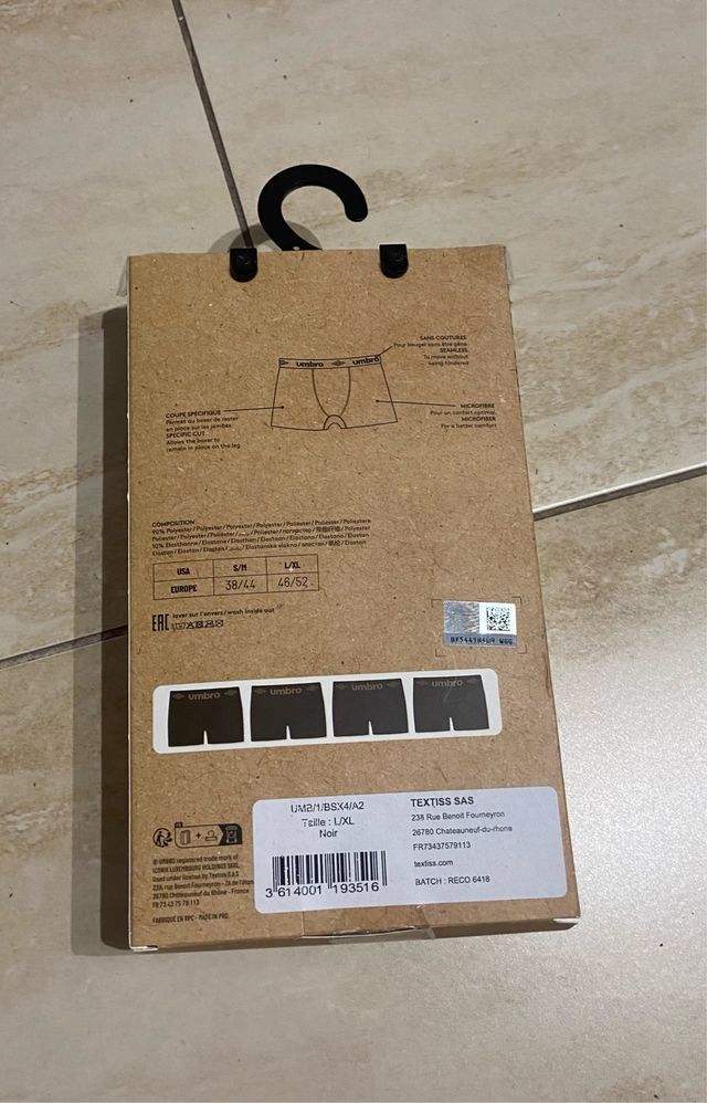 Pack 4 Calzoncillos Umbro Seamless L/XL