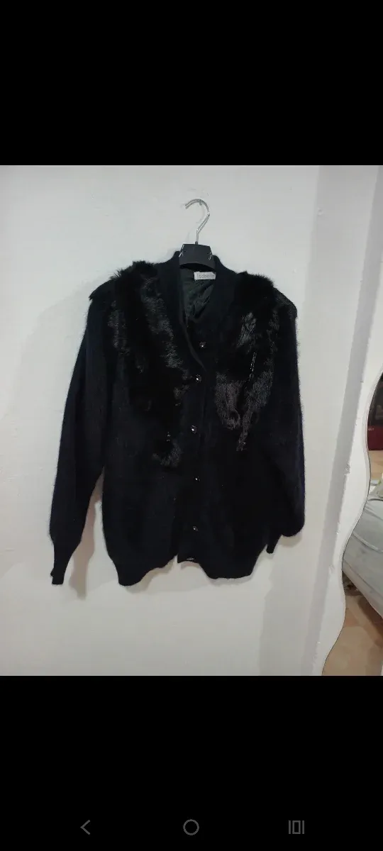 Chaqueta Angora Negra