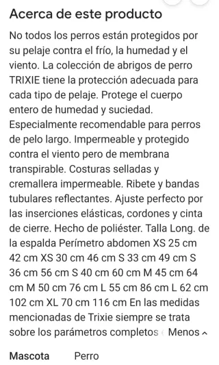Impermeable Trixie Vaasa para perro 55cm