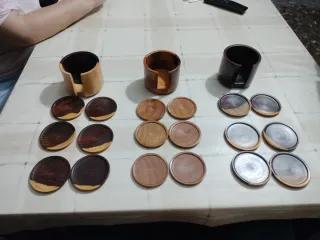 Lote 3 posavasos madera