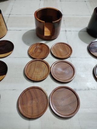 Lote 3 posavasos madera