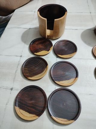 Lote 3 posavasos madera