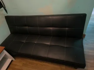 Sofá Cama Piel Sintética Negro