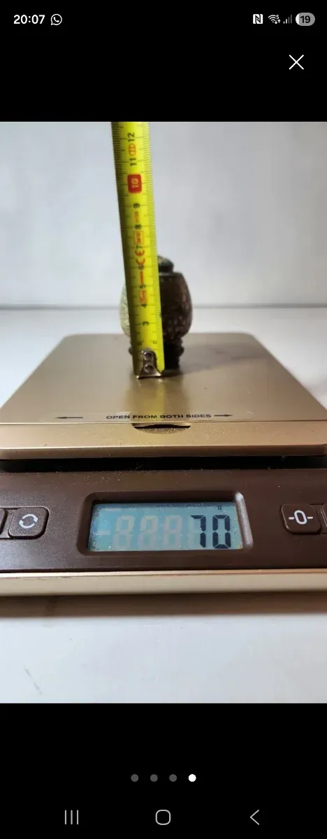 Mini jarrón cloisonné con tapa y peana