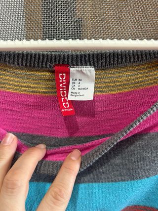 Jersey H&M Rayas Multicolor Talla XS