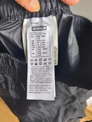 Pantalón impermeable Decathlon Talla 2XS