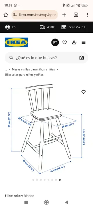 Sillas infantiles de madera blancas