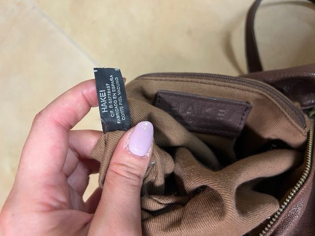 Bolso de cuero marrón Samsonite