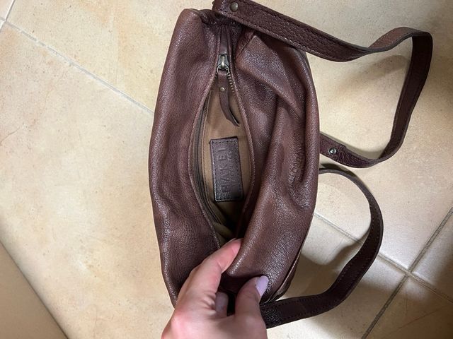 Bolso de cuero marrón Samsonite
